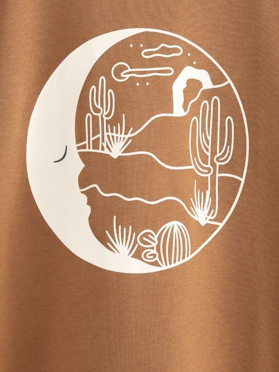 Desert Moon Print Raglan Sleeve Sweatshirt - INS | Online Fashion Free Shipping Clothing, Dresses, Tops, Shoes