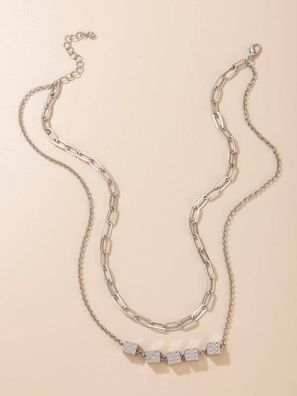 Dice Decor Layered Necklace - INS | Online Fashion Free Shipping Clothing, Dresses, Tops, Shoes