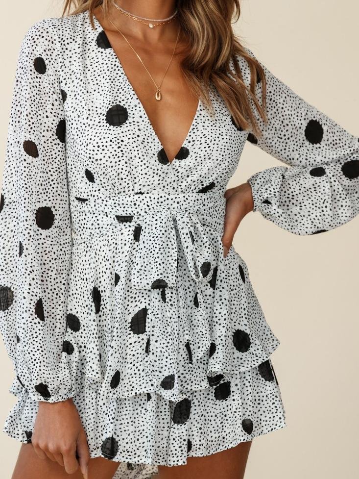 Digital Printing Summer Breathable Long-sleeved V-neck Jumpsuit - Jumpsuits & Rompers - INS | Online Fashion Free Shipping Clothing, Dresses, Tops, Shoes - 09/07/2021 - 30-40 - Bottoms