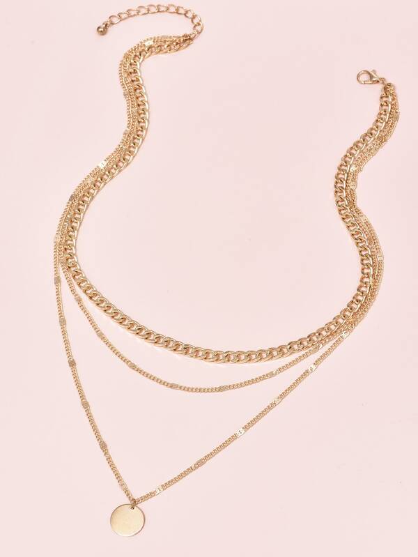 Disc Charm Layered Necklace - INS | Online Fashion Free Shipping Clothing, Dresses, Tops, Shoes