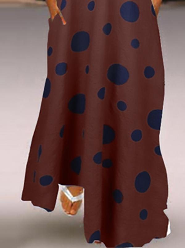 Dot Print V-neck Loose Sleeveless Dress - Maxi Dresses - INS | Online Fashion Free Shipping Clothing, Dresses, Tops, Shoes - 19/07/2021 - 20-30 - color-green