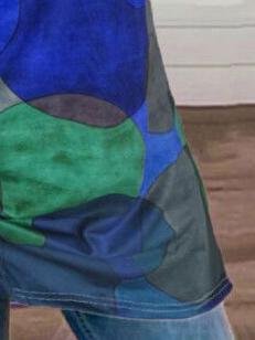 Dot Print Zipper V-neck Short Sleeves T-shirt - T-shirts - INS | Online Fashion Free Shipping Clothing, Dresses, Tops, Shoes - 07/07/2021 - 10-20 - color-blue