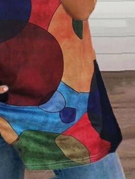 Dot Print Zipper V-neck Short Sleeves T-shirt - T-shirts - INS | Online Fashion Free Shipping Clothing, Dresses, Tops, Shoes - 07/07/2021 - 10-20 - color-blue