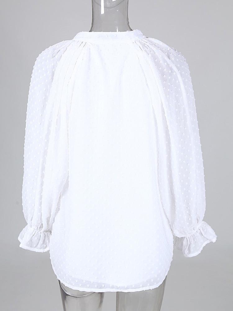 Dots Button Long Sleeve Blouse - Blouses - INS | Online Fashion Free Shipping Clothing, Dresses, Tops, Shoes - 29/04/2021 - BLO210429033 - Blouses