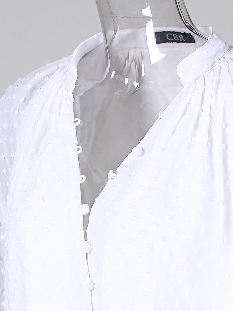 Dots Button Long Sleeve Blouse - Blouses - INS | Online Fashion Free Shipping Clothing, Dresses, Tops, Shoes - 29/04/2021 - BLO210429033 - Blouses