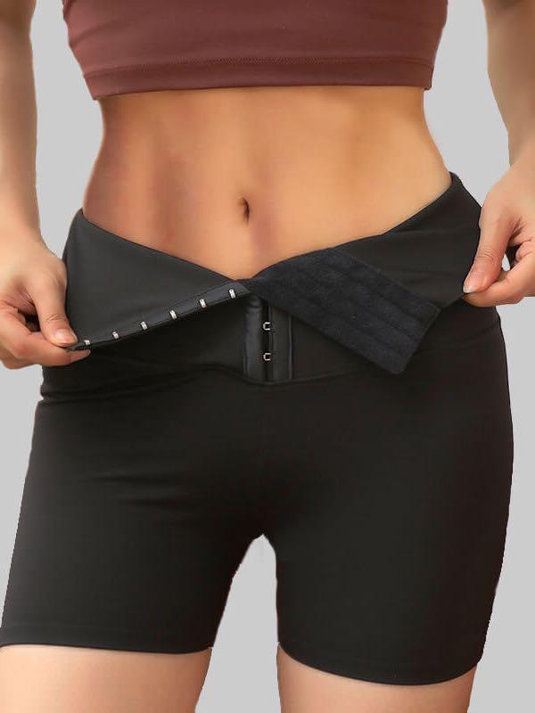 Double Breasted Tummy Control Butt Lifting Shorts - Leggings - INS | Online Fashion Free Shipping Clothing, Dresses, Tops, Shoes - 02/25/2021 - Autumn - Black