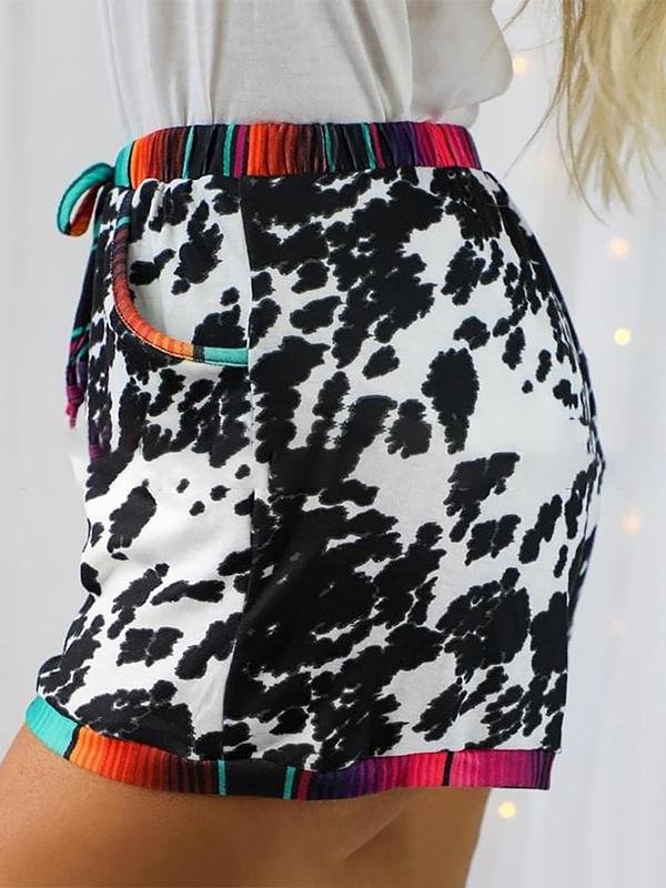 Drawstring Leopard Print Casual Shorts - Shorts - INS | Online Fashion Free Shipping Clothing, Dresses, Tops, Shoes - 10-20 - 19/06/2021 - Bottoms