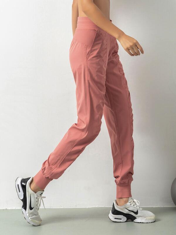 Drawstring Waist Slant Pocket Sports Pants - Activewear - INS | Online Fashion Free Shipping Clothing, Dresses, Tops, Shoes - 02/18/2021 - Activewear - Autumn