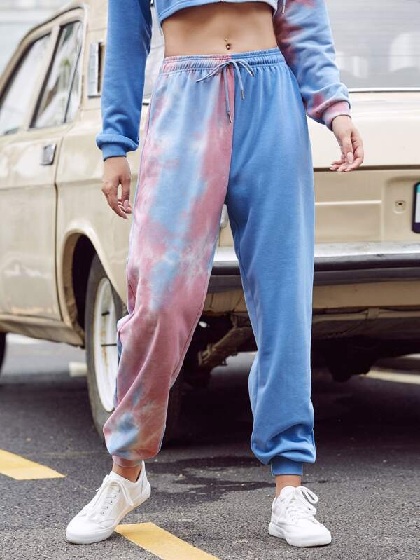 Drawstring Waist Tie Dye Sports Pants - INS | Online Fashion Free Shipping Clothing, Dresses, Tops, Shoes