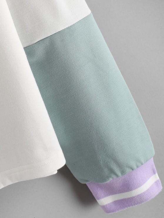 Drop Shoulder Butterfly Print Colorblock Sweatshirt - INS | Online Fashion Free Shipping Clothing, Dresses, Tops, Shoes