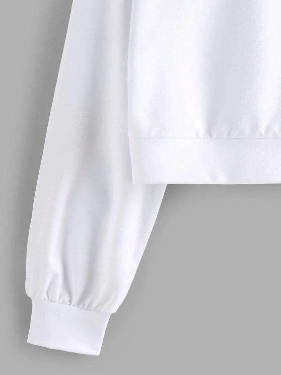 Drop Shoulder Fist Print Pullover Sweatshirt - INS | Online Fashion Free Shipping Clothing, Dresses, Tops, Shoes