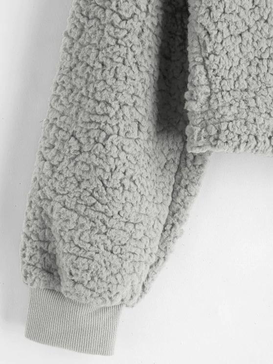 Drop Shoulder Fluffy Boxy Hoodie - INS | Online Fashion Free Shipping Clothing, Dresses, Tops, Shoes