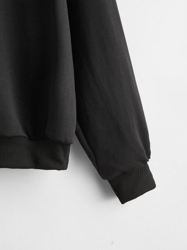 Drop Shoulder Slogan Graphic Pullover - INS | Online Fashion Free Shipping Clothing, Dresses, Tops, Shoes