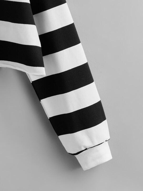 Drop Shoulder Striped Sweatshirt - INS | Online Fashion Free Shipping Clothing, Dresses, Tops, Shoes