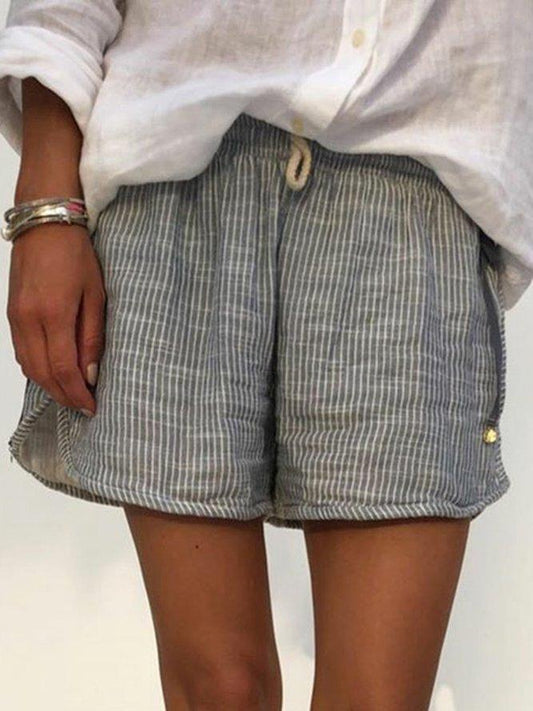 Elastic Waist Tie Slimming Casual Wide-leg Shorts - Shorts - INS | Online Fashion Free Shipping Clothing, Dresses, Tops, Shoes - 10/05/2021 - Category_Shorts - Color_Grey