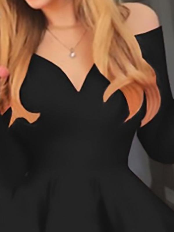 Elegant Deep V-neck Long-sleeved Princess Dress - Mini Dresses - INS | Online Fashion Free Shipping Clothing, Dresses, Tops, Shoes - 17/07/2021 - 20-30 - color-black