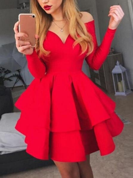 Elegant Deep V-neck Long-sleeved Princess Dress - Mini Dresses - INS | Online Fashion Free Shipping Clothing, Dresses, Tops, Shoes - 17/07/2021 - 20-30 - color-black