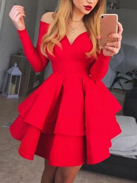 Elegant Deep V-neck Long-sleeved Princess Dress - Mini Dresses - INS | Online Fashion Free Shipping Clothing, Dresses, Tops, Shoes - 17/07/2021 - 20-30 - color-black