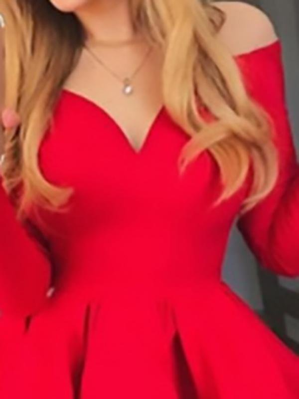 Elegant Deep V-neck Long-sleeved Princess Dress - Mini Dresses - INS | Online Fashion Free Shipping Clothing, Dresses, Tops, Shoes - 17/07/2021 - 20-30 - color-black