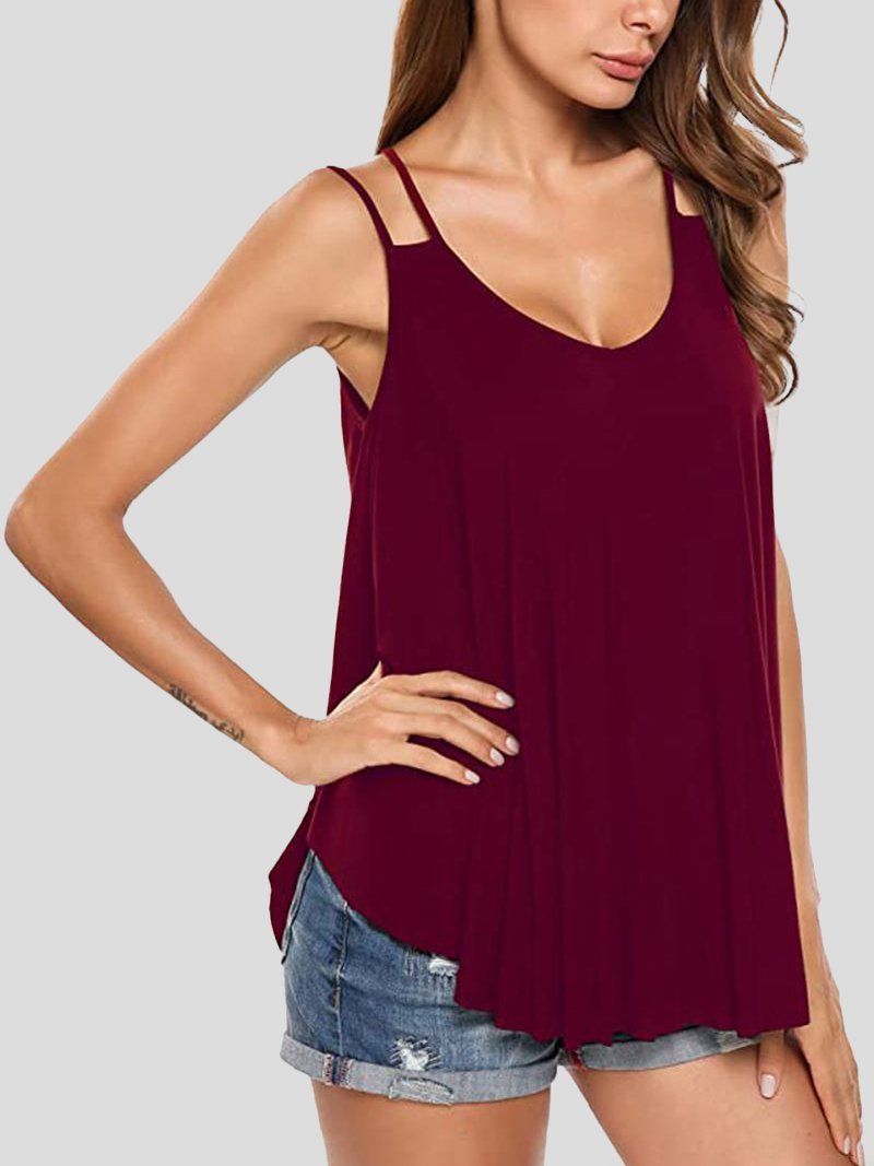 Elegant Double Sling Big Swing Women's Vest - Tank Tops - INS | Online Fashion Free Shipping Clothing, Dresses, Tops, Shoes - 10-20 - 14/07/2021 - color-apricot