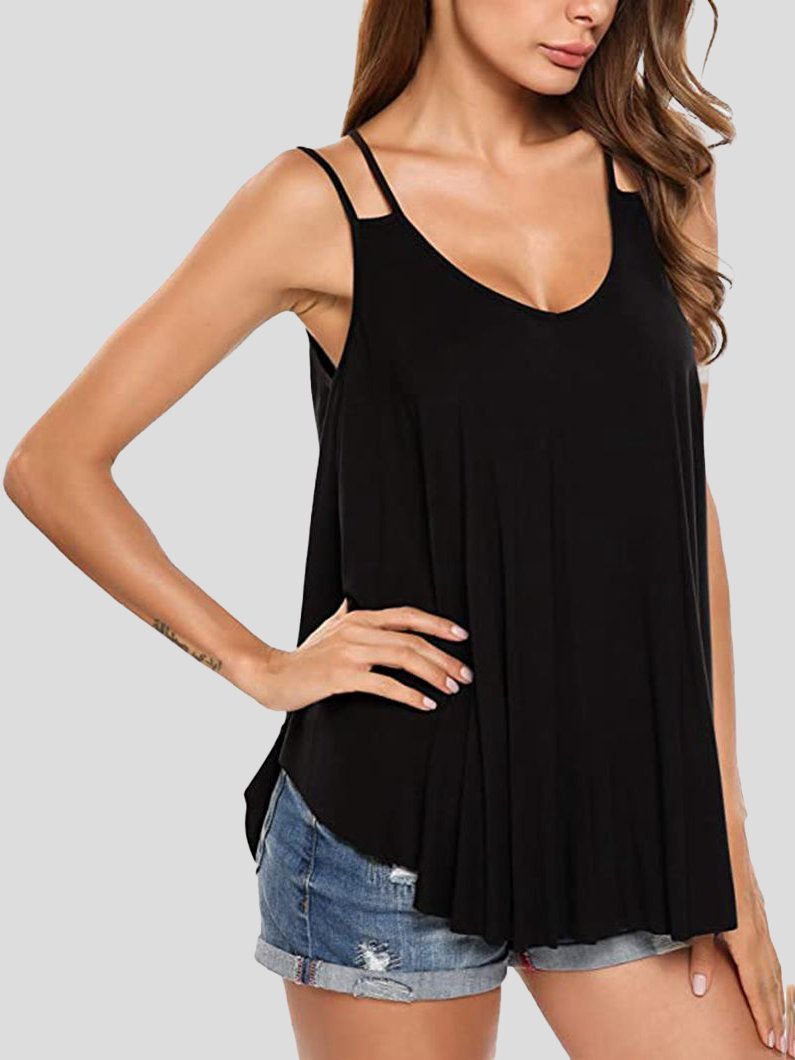 Elegant Double Sling Big Swing Women's Vest - Tank Tops - INS | Online Fashion Free Shipping Clothing, Dresses, Tops, Shoes - 10-20 - 14/07/2021 - color-apricot