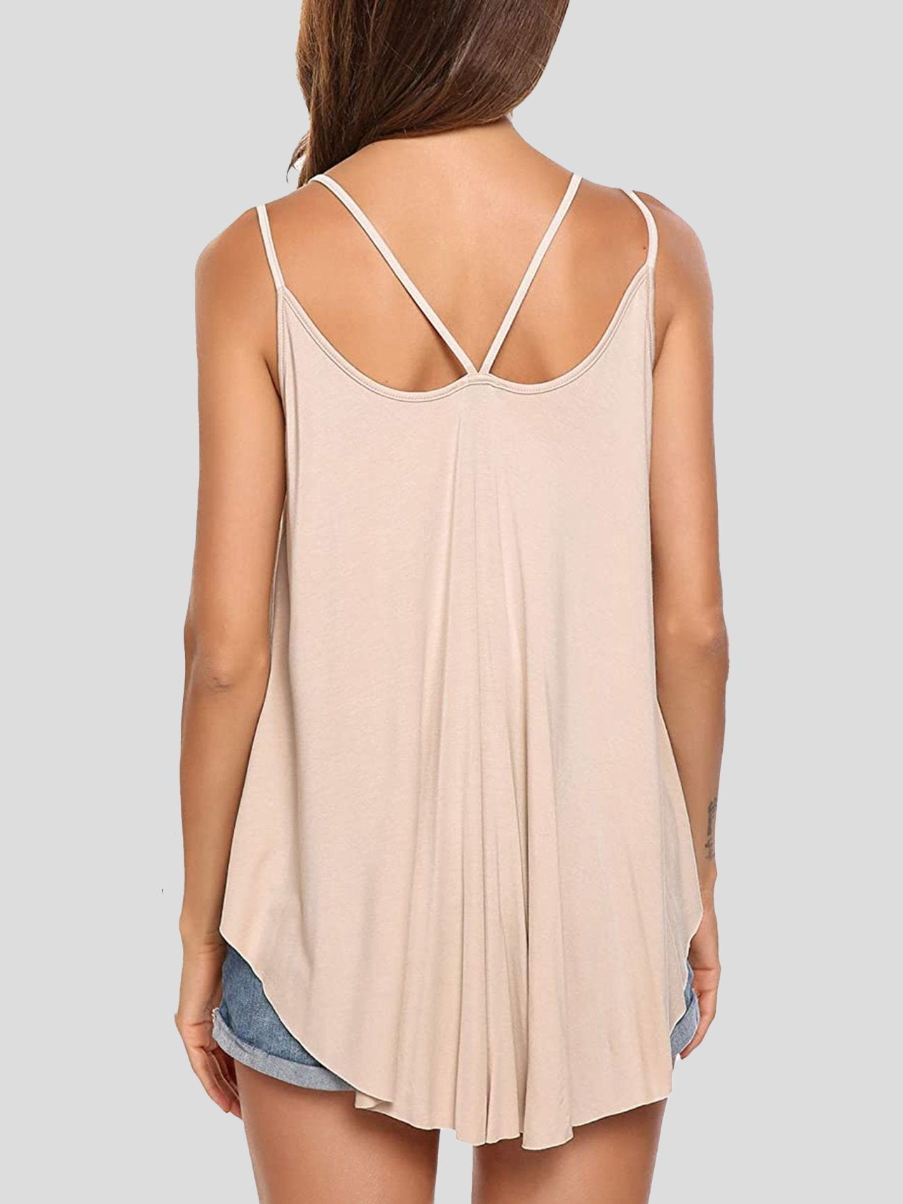 Elegant Double Sling Big Swing Women's Vest - Tank Tops - INS | Online Fashion Free Shipping Clothing, Dresses, Tops, Shoes - 10-20 - 14/07/2021 - color-apricot