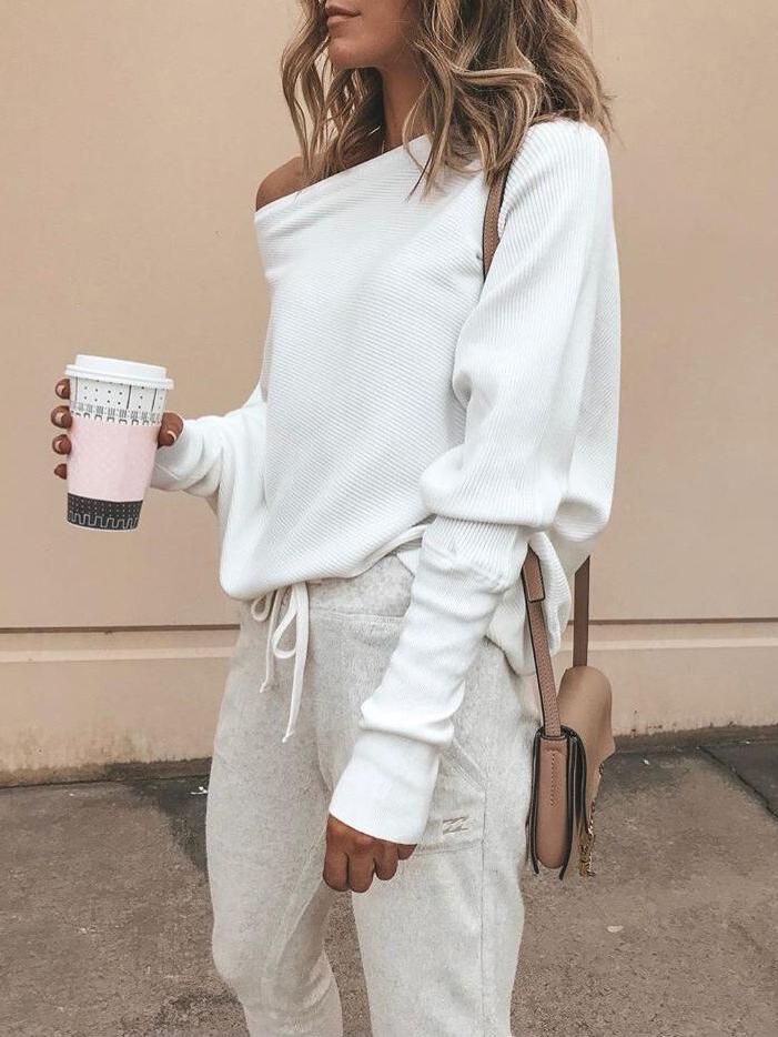 Elegant One-shoulder Bat Sleeve T-shirt - T-shirts - INS | Online Fashion Free Shipping Clothing, Dresses, Tops, Shoes - 10-20 - 21/06/2021 - color-black