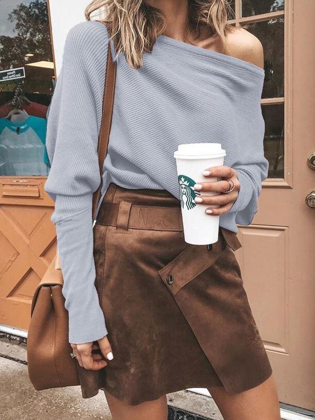 Elegant One-shoulder Bat Sleeve T-shirt - T-shirts - INS | Online Fashion Free Shipping Clothing, Dresses, Tops, Shoes - 10-20 - 21/06/2021 - color-black