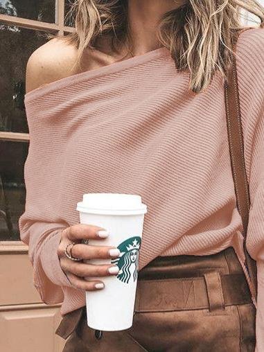 Elegant One-shoulder Bat Sleeve T-shirt - T-shirts - INS | Online Fashion Free Shipping Clothing, Dresses, Tops, Shoes - 10-20 - 21/06/2021 - color-black