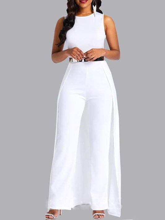 Elegant Solid Color Sleeveless Jumpsuit - Jumpsuits - INS | Online Fashion Free Shipping Clothing, Dresses, Tops, Shoes - 24/05/2021 - Color_White - JUM210524171