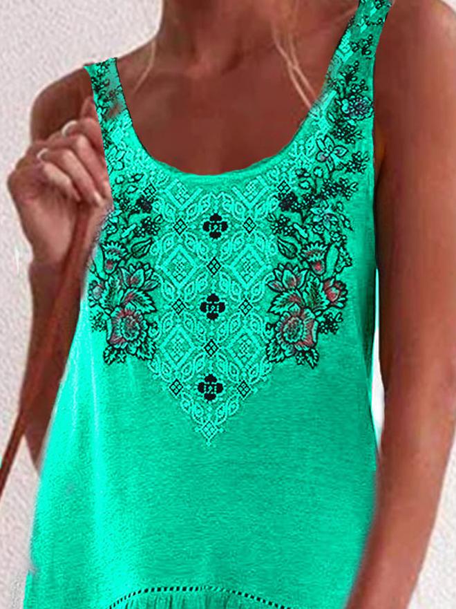 Embroidered Big Swing Vest Stitching Dress - Mini Dresses - INS | Online Fashion Free Shipping Clothing, Dresses, Tops, Shoes - 17/06/2021 - 20-30 - color-gray