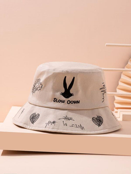Embroidered Bucket Hat - INS | Online Fashion Free Shipping Clothing, Dresses, Tops, Shoes