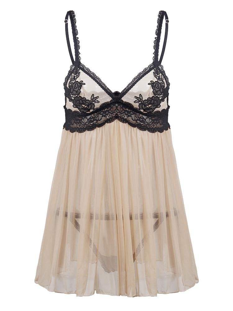 Embroidered Lace Transparent Suspender Skirt - Lingeries - INS | Online Fashion Free Shipping Clothing, Dresses, Tops, Shoes - 07/06/2021 - Category_ Lingeries - Color_Apricot