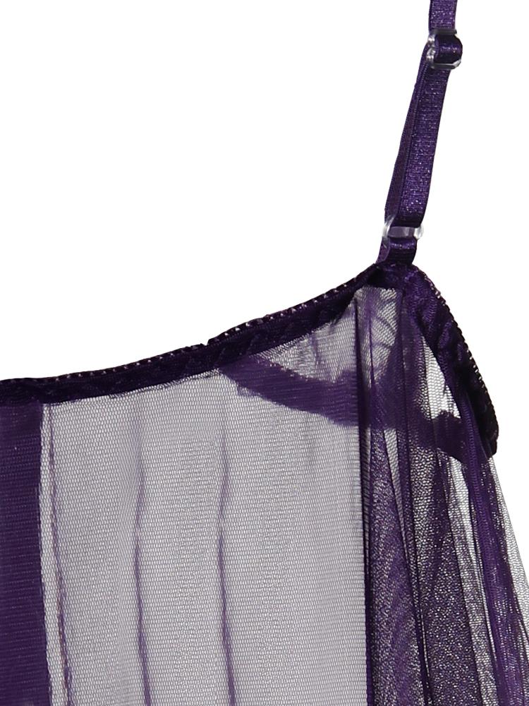 Embroidered V-neck Suspender Skirt - Lingerie - INS | Online Fashion Free Shipping Clothing, Dresses, Tops, Shoes - 07/06/2021 - Color_Purple - LIN2106030010