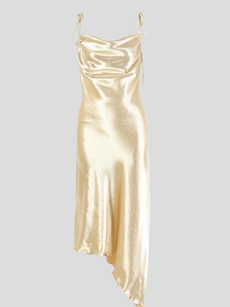 Eye-catching Irregular Square Neck Suspender Dress - Midi Dresses - INS | Online Fashion Free Shipping Clothing, Dresses, Tops, Shoes - 19/07/2021 - 30-40 - color-black