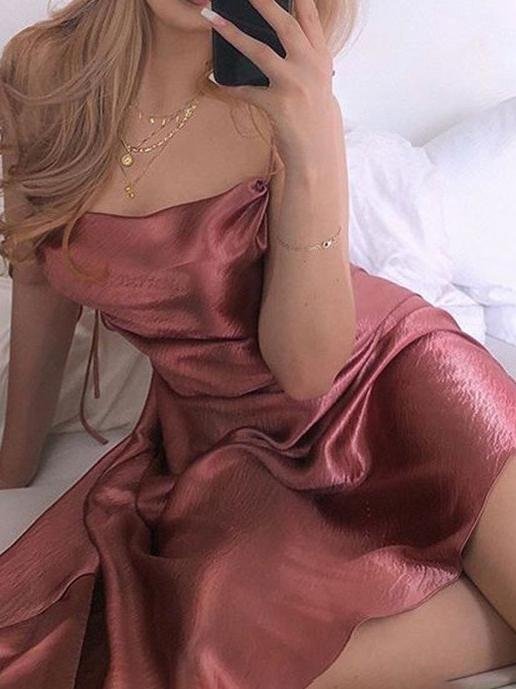 Eye-catching Irregular Square Neck Suspender Dress - Midi Dresses - INS | Online Fashion Free Shipping Clothing, Dresses, Tops, Shoes - 19/07/2021 - 30-40 - color-black