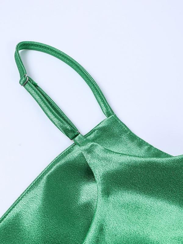 Eye-catching Satin High Slit Sling Slim Dress - Midi Dresses - INS | Online Fashion Free Shipping Clothing, Dresses, Tops, Shoes - 09/04/2021 - Color_Beige - Color_Gold