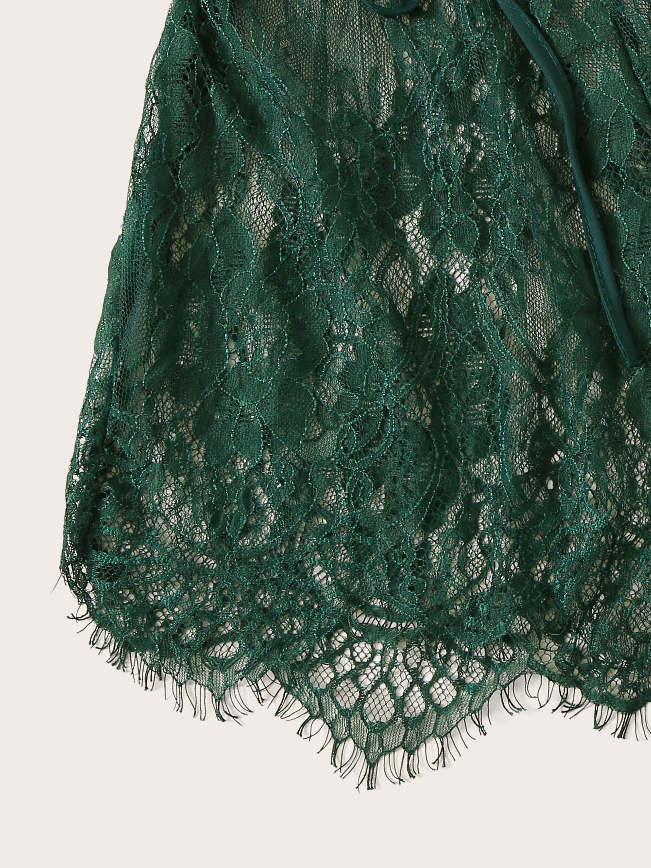 Eyelash Lace Plunging Sleep Romper - INS | Online Fashion Free Shipping Clothing, Dresses, Tops, Shoes