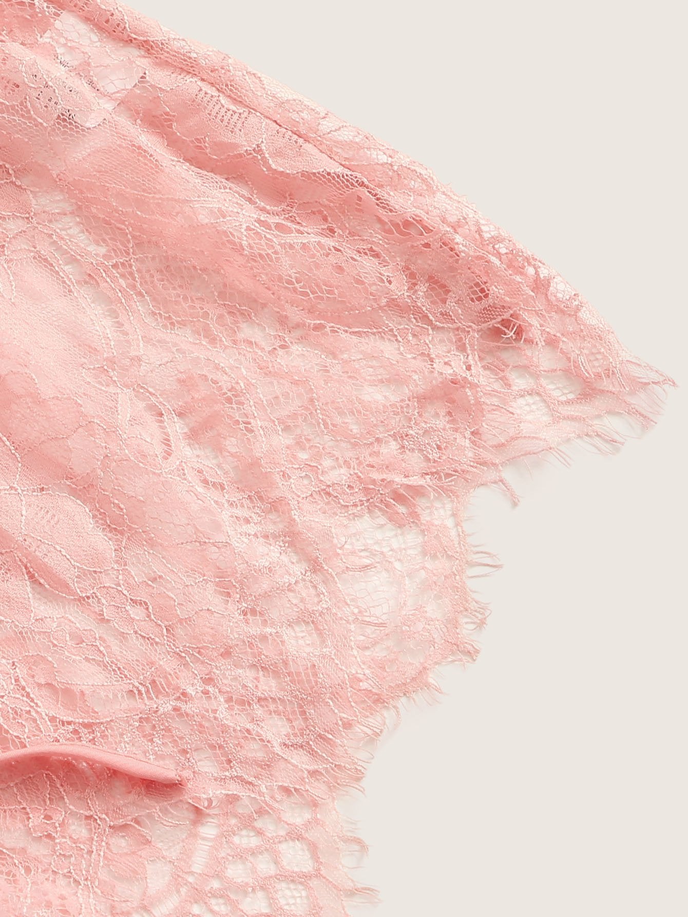 Eyelash Lace Plunging Sleep Romper - INS | Online Fashion Free Shipping Clothing, Dresses, Tops, Shoes