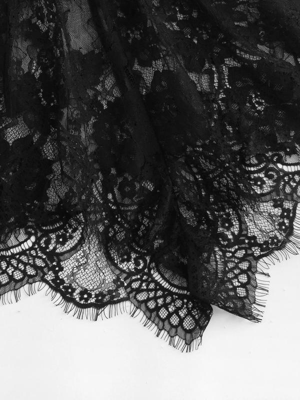 Eyelash Lace Plunging Sleep Romper - INS | Online Fashion Free Shipping Clothing, Dresses, Tops, Shoes