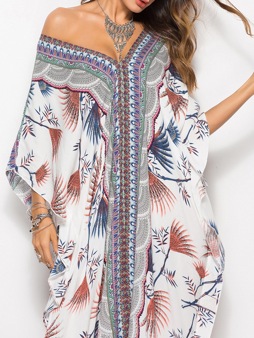 Fashion Bat Sleeve V-neck Long Dress - Maxi Dresses - INS | Online Fashion Free Shipping Clothing, Dresses, Tops, Shoes - 24/06/2021 - 30-40 - color-green