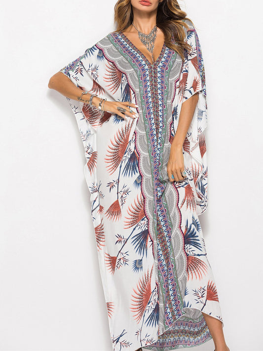 Fashion Bat Sleeve V-neck Long Dress - Maxi Dresses - INS | Online Fashion Free Shipping Clothing, Dresses, Tops, Shoes - 24/06/2021 - 30-40 - color-green