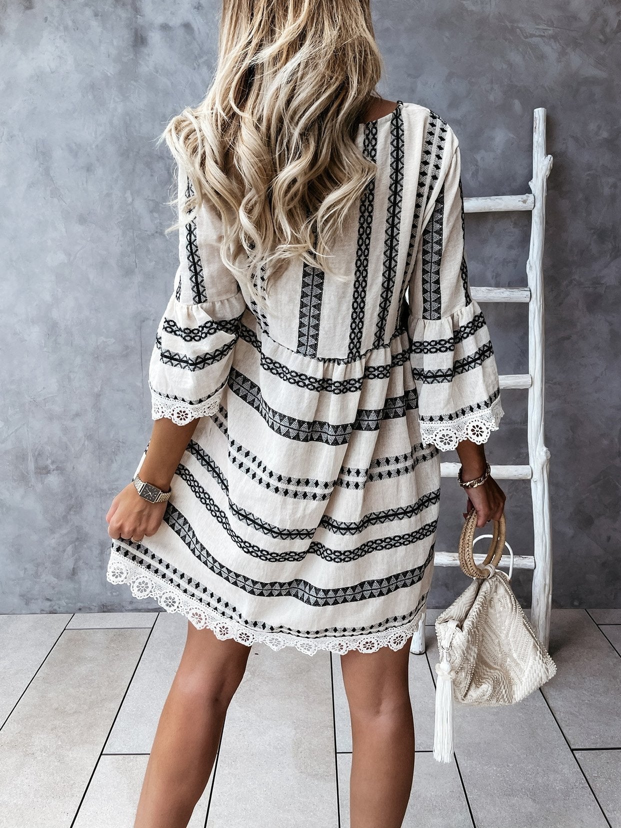 Fashion Deep V Neck Long Sleeve Mini Dress - Mini Dresses - INS | Online Fashion Free Shipping Clothing, Dresses, Tops, Shoes - 24/05/2021 - Color_Apricot - Color_Black