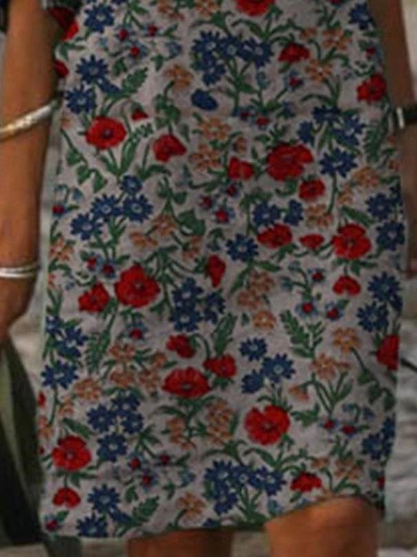 Fashion Floral Print Dress - Mini Dresses - INS | Online Fashion Free Shipping Clothing, Dresses, Tops, Shoes - 18/06/2021 - 20-30 - color-gray