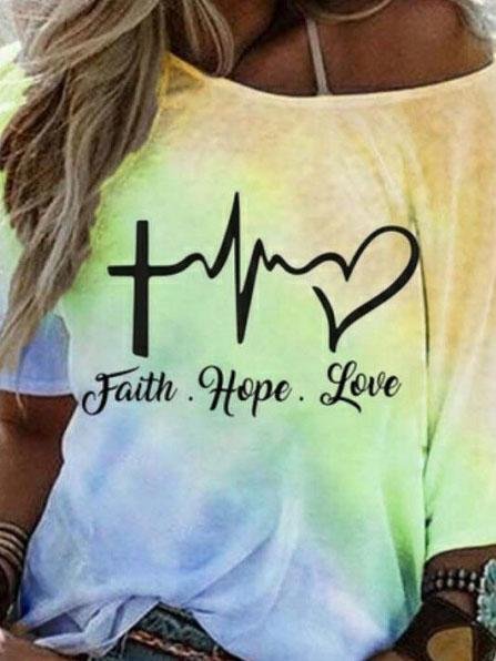 Fashion Gradient Color Letter Print Loose T-shirt - T-Shirts - INS | Online Fashion Free Shipping Clothing, Dresses, Tops, Shoes - 05/06/2021 - Color_Blue - Color_Pink