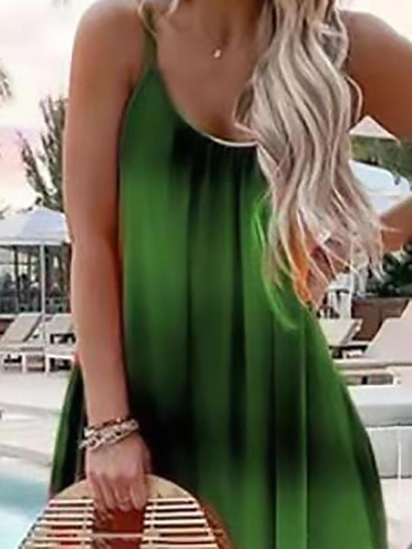 Fashion Gradient Color Print Beach Style Long Dress - Maxi Dresses - INS | Online Fashion Free Shipping Clothing, Dresses, Tops, Shoes - 19/07/2021 - 30-40 - color-blue