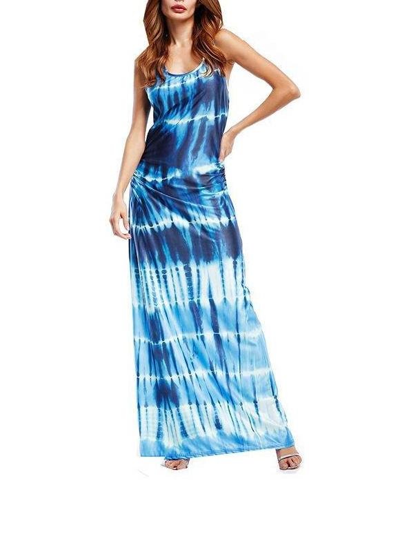 Fashion Gradient Color Scoop Neck Sleeveless Maxi Dress - Maxi Dresses - INS | Online Fashion Free Shipping Clothing, Dresses, Tops, Shoes - 20/05/2021 - Color_Dark Blue - Color_Dark Pink