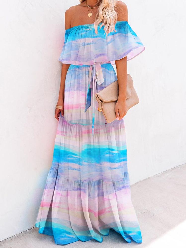 Fashion Gradient Tube Up Mopping Dress - Maxi Dresses - INS | Online Fashion Free Shipping Clothing, Dresses, Tops, Shoes - 06/07/2021 - 30-40 - color-multi