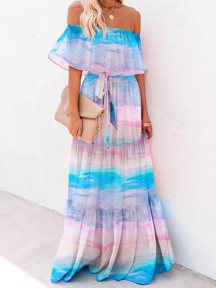 Fashion Gradient Tube Up Mopping Dress - Maxi Dresses - INS | Online Fashion Free Shipping Clothing, Dresses, Tops, Shoes - 06/07/2021 - 30-40 - color-multi