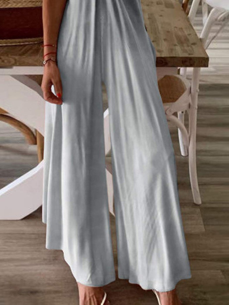 Fashion Gradient V Neck Wide-leg Suspender Jumpsuits - Jumpsuits & Rompers - INS | Online Fashion Free Shipping Clothing, Dresses, Tops, Shoes - 06/07/2021 - 20-30 - Bottoms